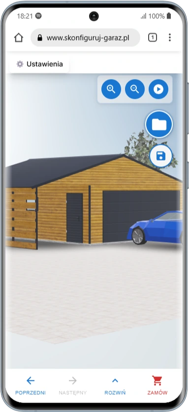 Konfigurator 3D na telefonie